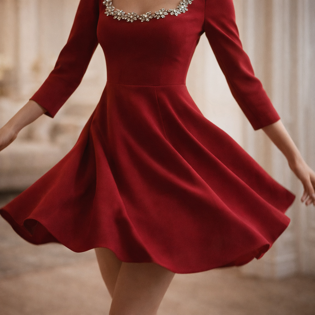 Rosélia Crystal Square Mini Dress