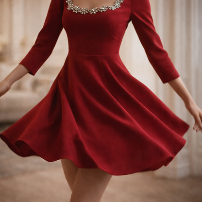 Rosélia Crystal Square Mini Dress