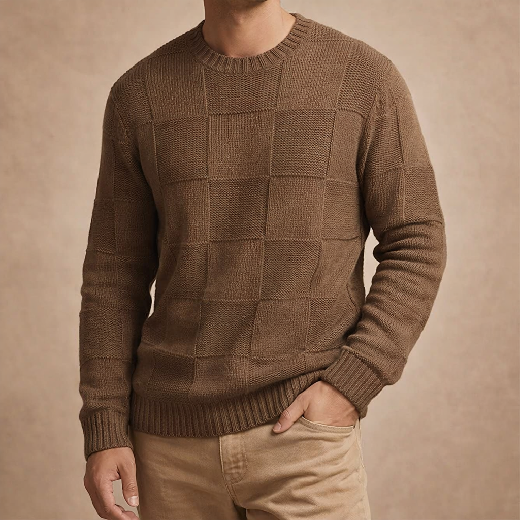 Valenzo Checker Knit Pullover