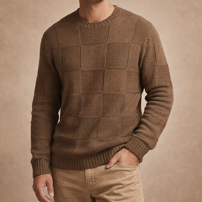 Valenzo Checker Knit Pullover