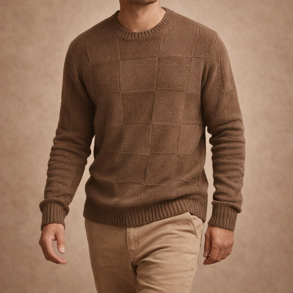 Valenzo Checker Knit Pullover