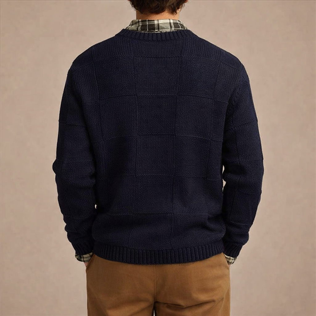 Valenzo Checker Knit Pullover