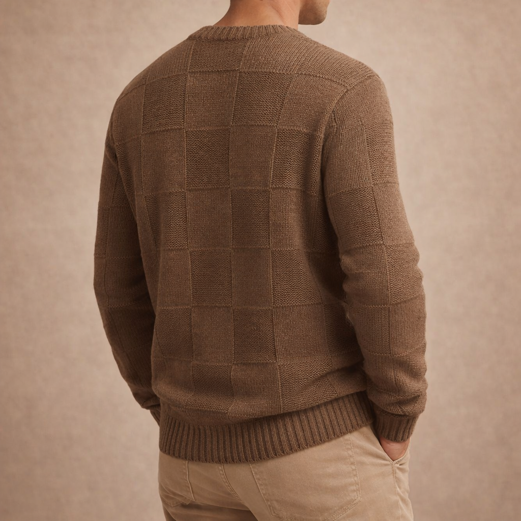 Valenzo Checker Knit Pullover