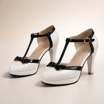 Amélia Bow T-Strap Heels