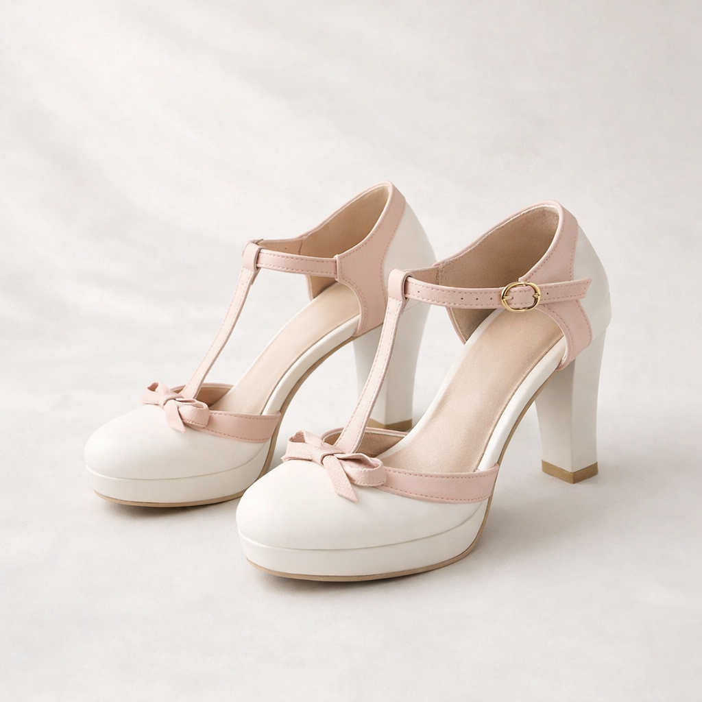 Amélia Bow T-Strap Heels