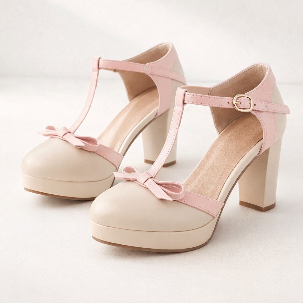 Amélia Bow T-Strap Heels