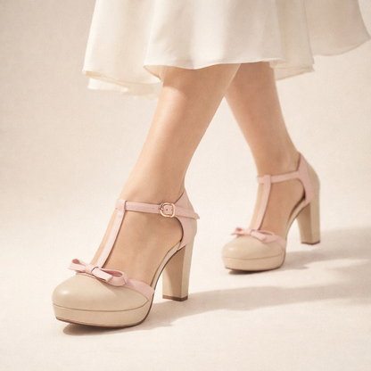 Amélia Bow T-Strap Heels