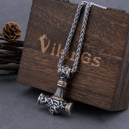 Viking Mjolnir Steel Necklace