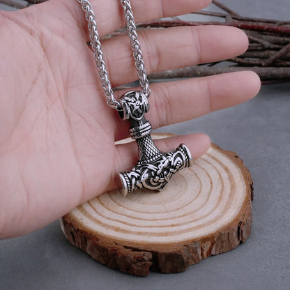 Viking Mjolnir Steel Necklace