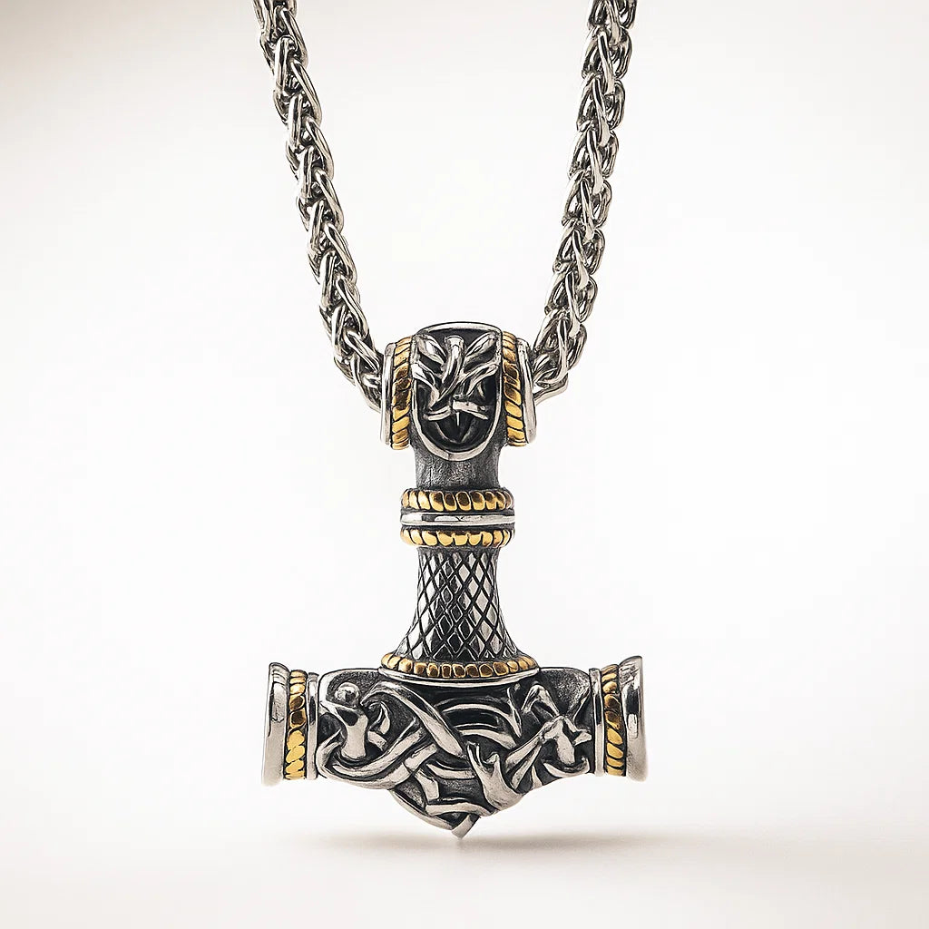 Viking Mjolnir Steel Necklace
