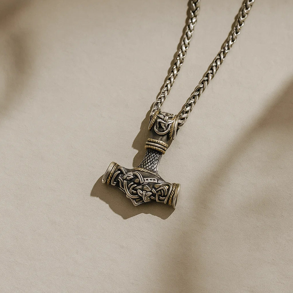 Viking Mjolnir Steel Necklace