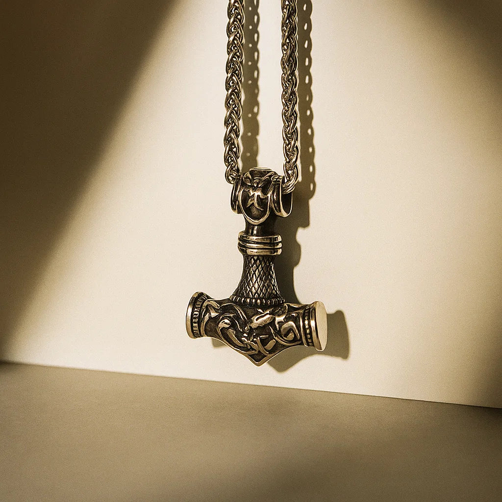 Viking Mjolnir Steel Necklace
