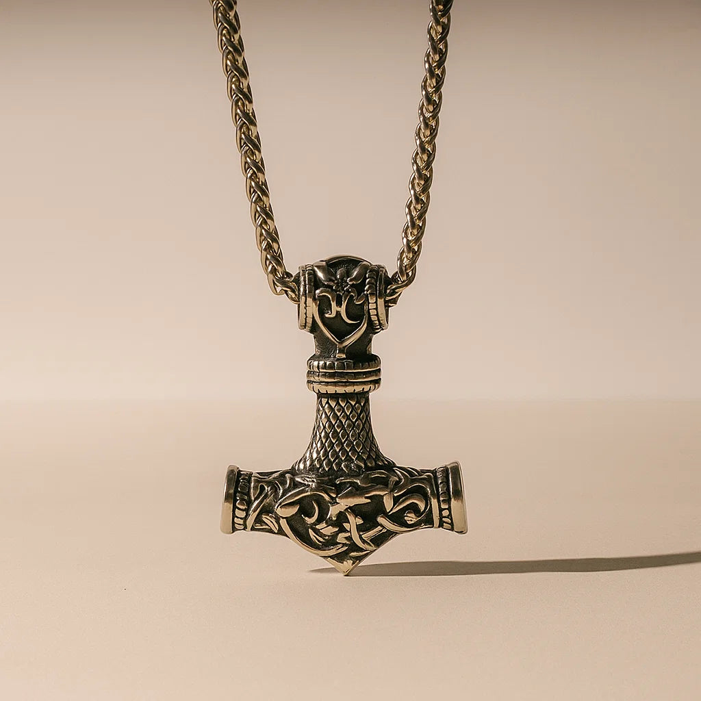 Viking Mjolnir Steel Necklace