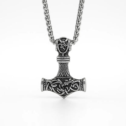 Viking Mjolnir Steel Necklace