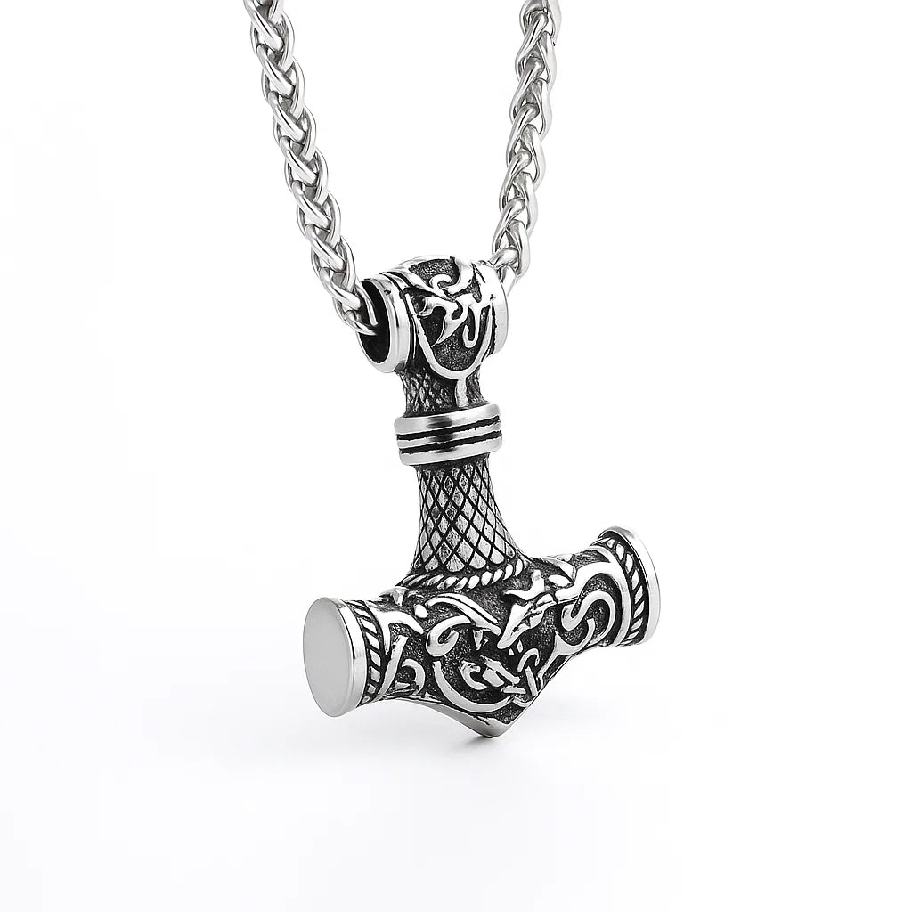 Viking Mjolnir Steel Necklace