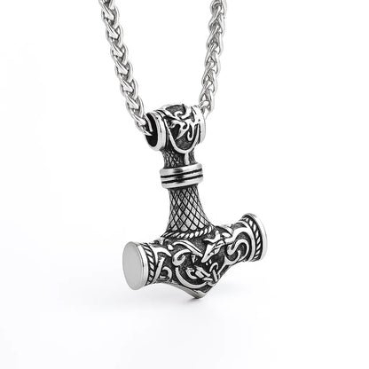 Viking Mjolnir Steel Necklace