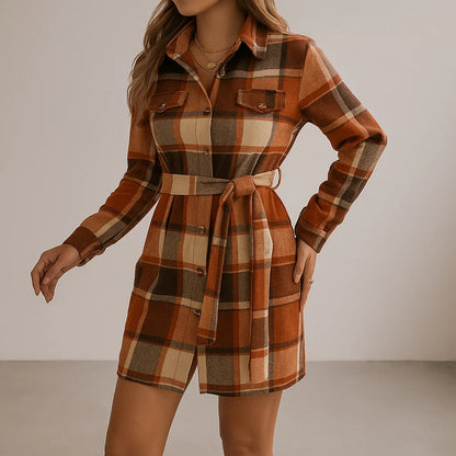 Marvella Plaid Shirt Dress